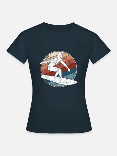Surfen Retro - Frauen T-Shirt - Navy