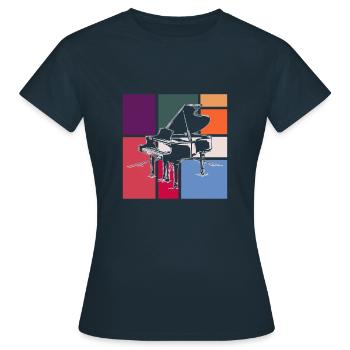 Klavier - Frauen T-Shirt - Navy - Vorne - AI Model Female 172 dark (172cm)