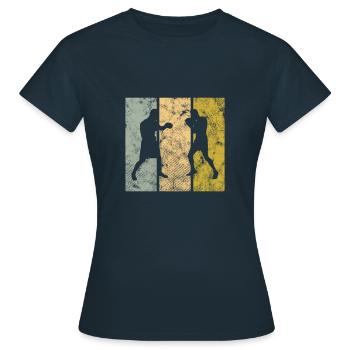 Boxen - Frauen T-Shirt - Navy - Vorne - AI Model Female 172 dark (172cm)