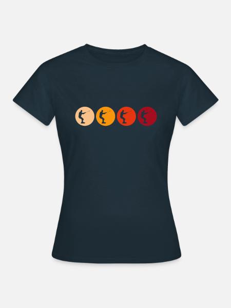 Kite Surfen Retro - Frauen T-Shirt - Navy