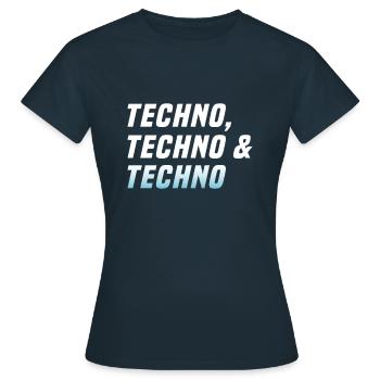 Techno Techno Techno - Women's T-Shirt - navy - Front - AI Model Female 172 dark (172cm)