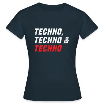 Techno Techno Techno - Women's T-Shirt - navy - Front - AI Model Female 172 dark (172cm)