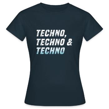 Techno Techno Techno - T-shirt Femme - marine - Devant - AI Model Female 172 dark (172cm)