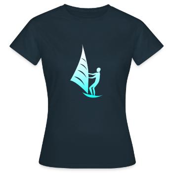 kiteboarder - Frauen T-Shirt - Navy - Vorne - AI Model Female 172 dark (172cm)
