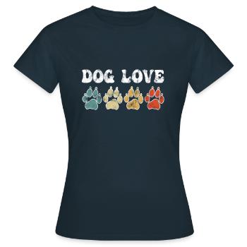 Amour de chien Hundeliebe - T-shirt Femme - marine - Devant - AI Model Female 172 dark (172cm)