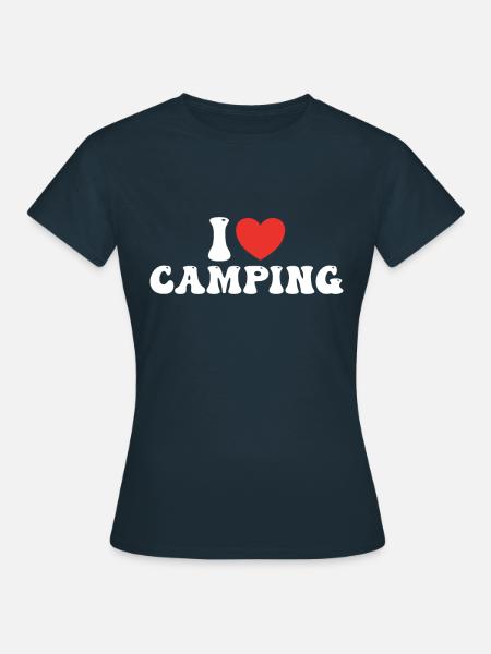 Ich liebe Camping - Frauen T-Shirt - Navy