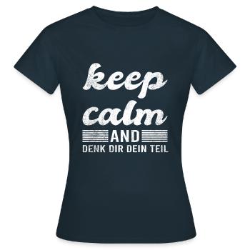 Lustiger Ironischer Spruch - Frauen T-Shirt - Navy - Vorne - AI Model Female 172 dark (172cm)