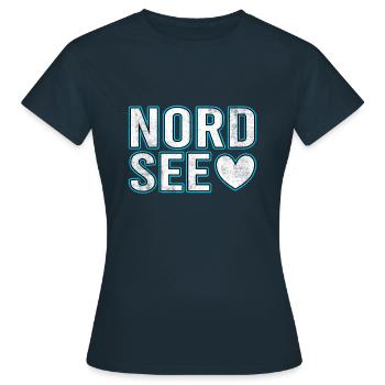 Nordsee - Frauen T-Shirt - Navy - Vorne - AI Model Female 172 dark (172cm)
