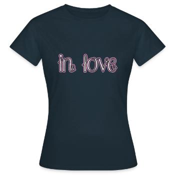Verliebt - Frauen T-Shirt - Navy - Vorne - AI Model Female 172 dark (172cm)