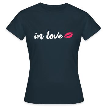 Amoureux, amoureux - T-shirt Femme - marine - Devant - AI Model Female 172 dark (172cm)