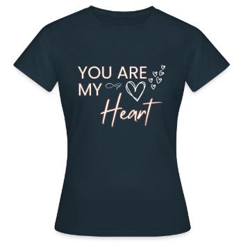 Tu es mon cœur - T-shirt Femme - marine - Devant - AI Model Female 172 dark (172cm)