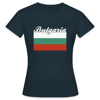 Pavillon : Bulgarie Bulgarie - T-shirt Femme - marine - Devant - AI Model Female 172 dark (172cm)