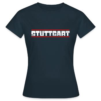 Stuttgart - T-shirt Femme - marine - Devant - AI Model Female 172 dark (172cm)