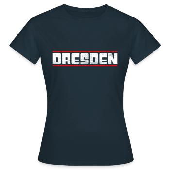Dresden - Frauen T-Shirt - Navy - Vorne - AI Model Female 172 dark (172cm)