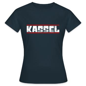 Kassel - Frauen T-Shirt - Navy - Vorne - AI Model Female 172 dark (172cm)