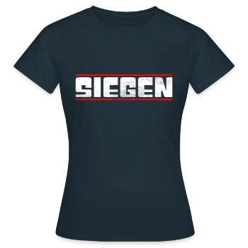 Siegen - Frauen T-Shirt - Navy - Vorne - AI Model Female 172 dark (172cm)