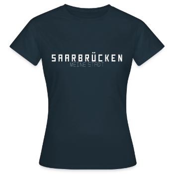 Saarbrücken Meine Stadt - Frauen T-Shirt - Navy - Vorne - AI Model Female 172 dark (172cm)