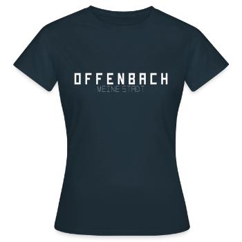 Offenbach Meine Stadt - Frauen T-Shirt - Navy - Vorne - AI Model Female 172 dark (172cm)