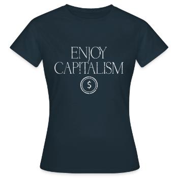 Kapitalismus Enjoy Capitalism - Women's T-Shirt - navy - Front - AI Model Female 172 dark (172cm)