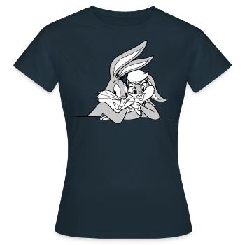 Looney Tunes Bugs Bunny und Lola - Frauen T-Shirt - Navy - Vorne - AI Model Female 172 dark (172cm)