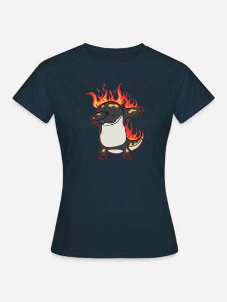 Dabbing Salamander Feuersalamander - Frauen T-Shirt - Navy