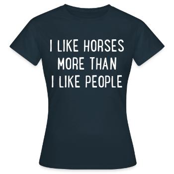 Chevaux - T-shirt Femme - marine - Devant - AI Model Female 172 dark (172cm)
