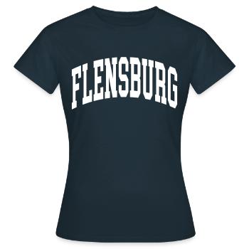 Flensburg - Frauen T-Shirt - Navy - Vorne - AI Model Female 172 dark (172cm)