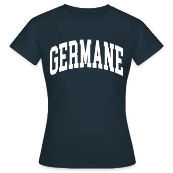 Germane - Frauen T-Shirt - Navy - Vorne - AI Model Female 172 dark (172cm)