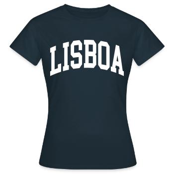 Lissabon - Frauen T-Shirt - Navy - Vorne - AI Model Female 172 dark (172cm)
