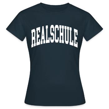 Realschule - Frauen T-Shirt - Navy - Vorne - AI Model Female 172 dark (172cm)