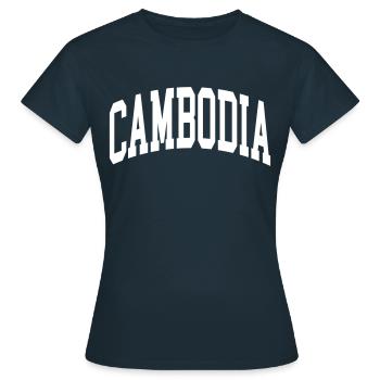 Cambodge - T-shirt Femme - marine - Devant - AI Model Female 172 dark (172cm)