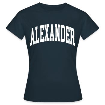 Alexander - Frauen T-Shirt - Navy - Vorne - AI Model Female 172 dark (172cm)