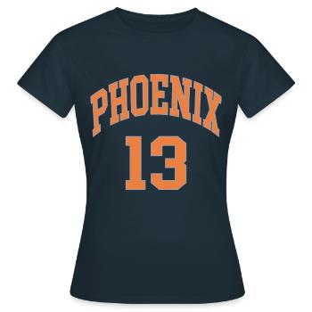 Phoenix 13 - Frauen T-Shirt - Navy - Vorne - AI Model Female 172 dark (172cm)