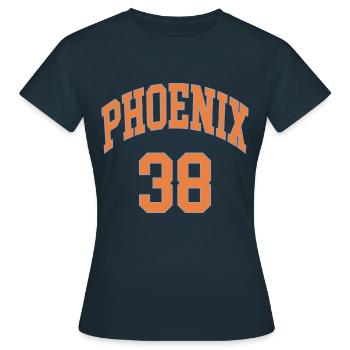 Phoenix 38 - Frauen T-Shirt - Navy - Vorne - AI Model Female 172 dark (172cm)