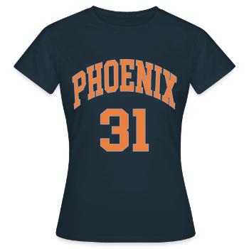 Phoenix 31 - Frauen T-Shirt - Navy - Vorne - AI Model Female 172 dark (172cm)