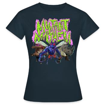 TMNT Mutant Mayhem Avec Villains - T-shirt Femme - marine - Devant - AI Model Female 172 dark (172cm)