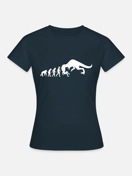 t-rex dino dinosaurier herzschlag urzeit kreide - Frauen T-Shirt - Navy