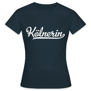 Kölnerin - Frauen T-Shirt - Navy - Vorne - AI Model Female 172 dark (172cm)