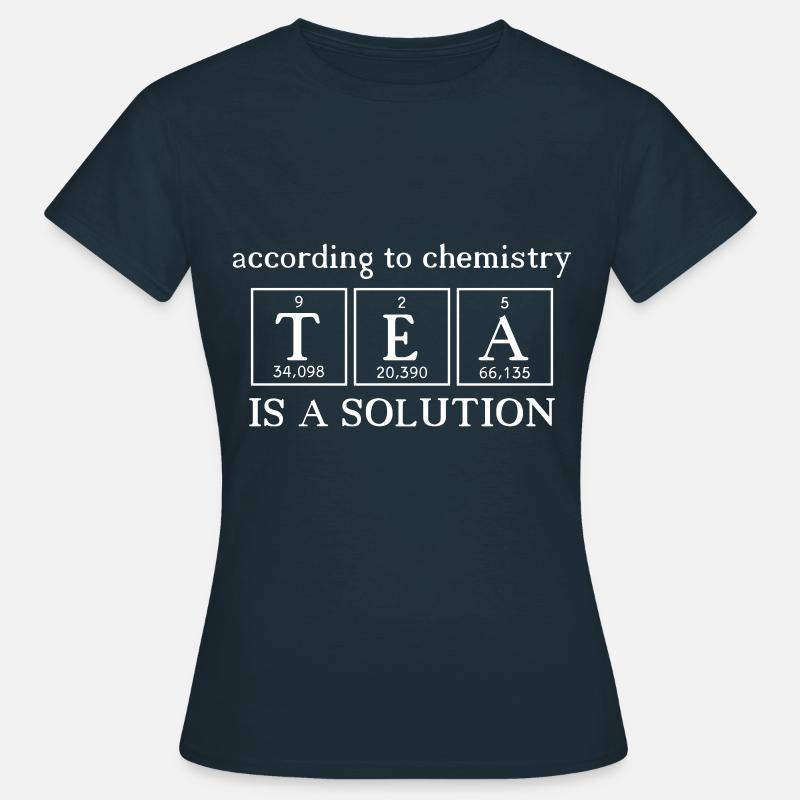 Tea is a solution - teabag chemistry elements - Women's T-Shirt - navy