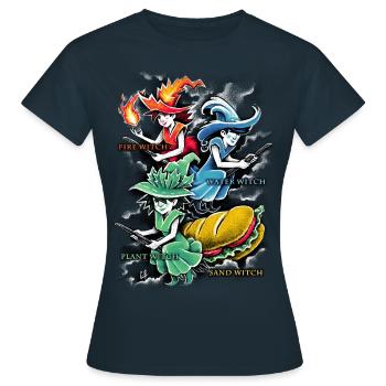 Types of Witches - Women's T-Shirt - navy - Front - AI Model Female 172 dark (172cm)