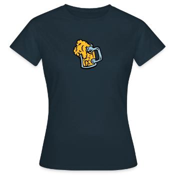 alcohol beer beer glass aperture 409 - Women's T-Shirt - navy - Front - AI Model Female 172 dark (172cm)