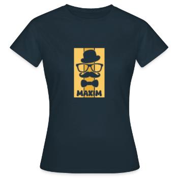 Vorname Maxim - Frauen T-Shirt - Navy - Vorne - AI Model Female 172 dark (172cm)