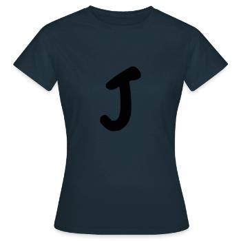 lettre j - T-shirt Femme - marine - Devant - AI Model Female 172 dark (172cm)