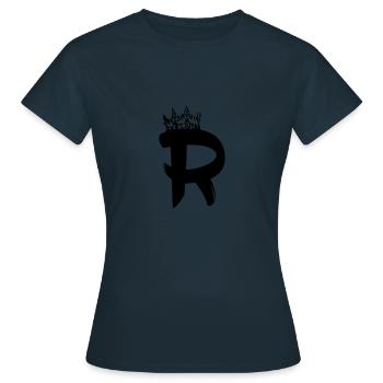 letter R crown - Women's T-Shirt - navy - Front - AI Model Female 172 dark (172cm)