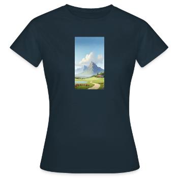 Paysage - T-shirt Femme - marine - Devant - AI Model Female 172 dark (172cm)