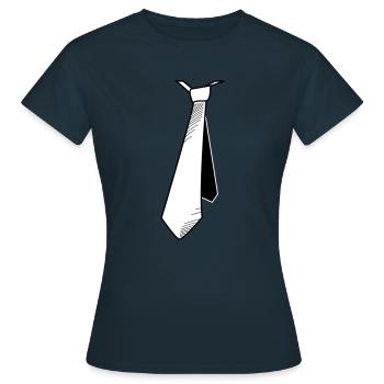Krawatte Schatten Bewegung - Frauen T-Shirt - Navy - Vorne - AI Model Female 172 dark (172cm)