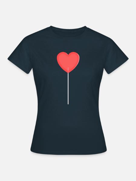 Lutscher in Herzform - Frauen T-Shirt - Navy