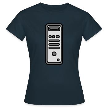 Icône de tour d’ordinateur du châssis - T-shirt Femme - marine - Devant - AI Model Female 172 dark (172cm)
