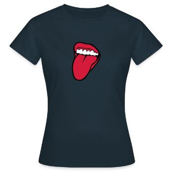 bouche tire langue 2601 - T-shirt Femme - marine - Devant - AI Model Female 172 dark (172cm)