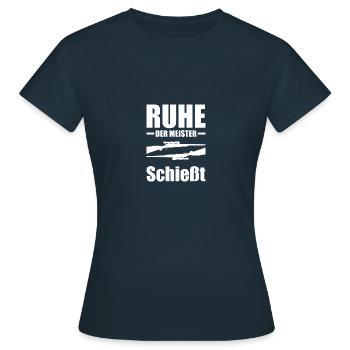 Schützenverein Sportschütze Geschenk - Frauen T-Shirt - Navy - Vorne - AI Model Female 172 dark (172cm)